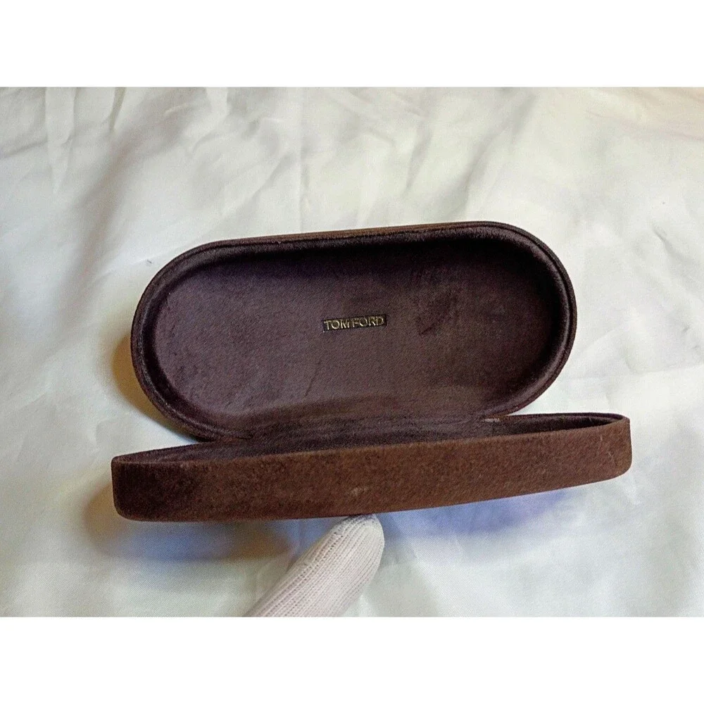 Tom Ford Brown Hard Sunglasses Case Clamshell Suede